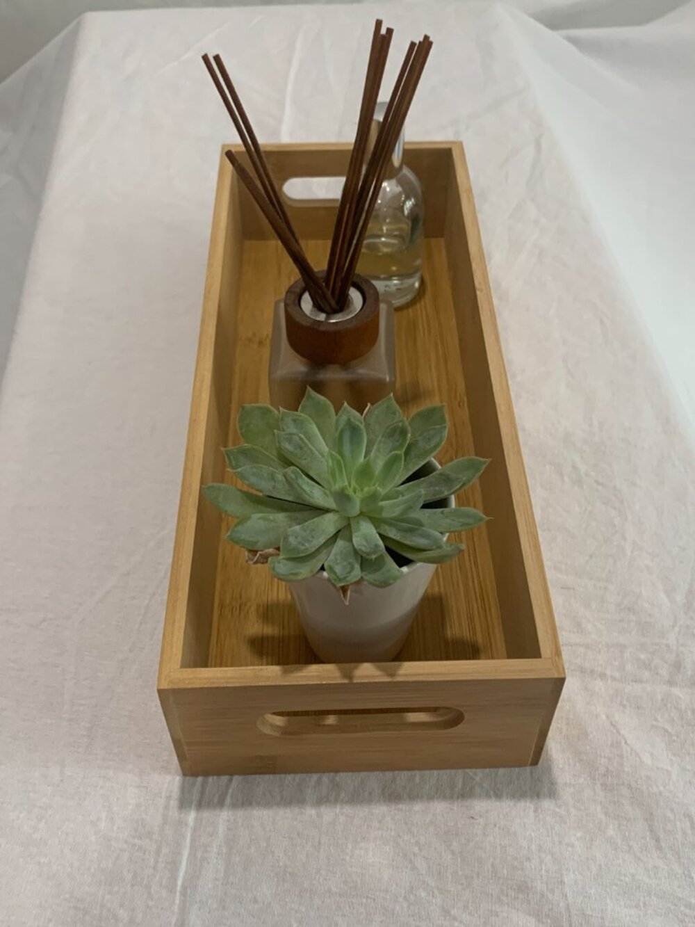 Rectangle Bamboo Decorative Box Lid Storage Organizer Desk Keepsake Boho Natural